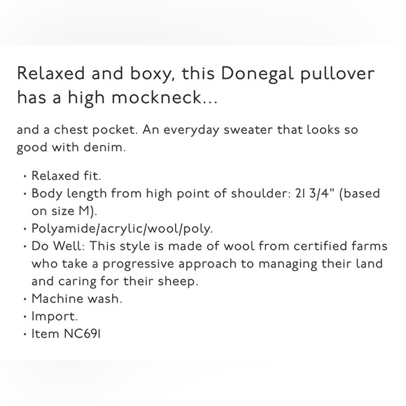 Madewell Donegal Redmond Mockneck Pocket Sweater Size Small - Picture 12 of 12